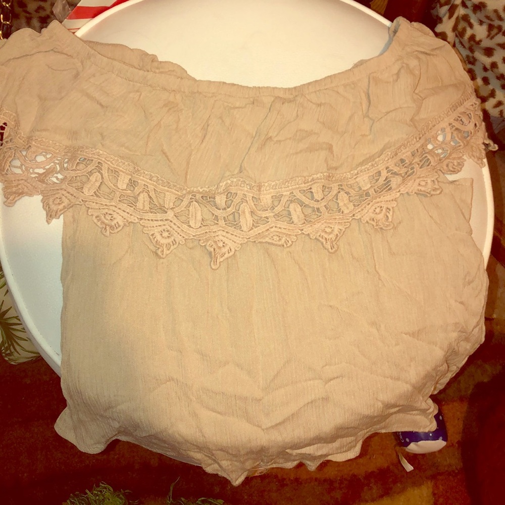 Nude off shoulder top